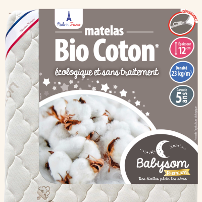 Matelas bébé coton bio - Fabrication Française